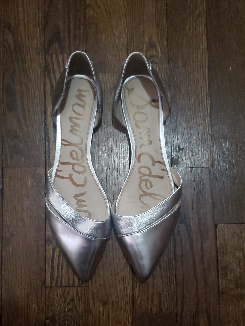 Sam Edelman Silver Pointed D'Orsay Flats